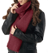 Szalik damski, zimowy, bordowy