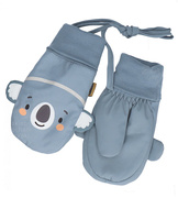 Rękawiczki zimowe dla dziecka, ciepłe, ze sznurkiem, niebieskie, rozm. 1-2 lat