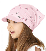 Chustka z daszkiem, na gumce, na głowę dla dziewczynki, Leptira, róż jasny, 46-50 cm