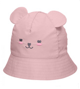 Dziewczęcy kapelusz na lato z uszkami – 100% bawełna, filtr UV+30, Impuku, brudny róż, 48-50 cm