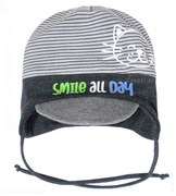 Czapka wiosenna jesienna dla chłopca,  Smile Day, rozm. 42-46 cm