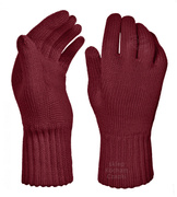 Rękawiczki merino 100%, Classy, uniwersalne, bordowe, M/L