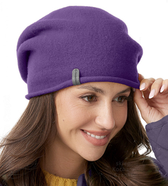Czapka wełniana damska, zimowa/jesienna, Gabbela, fioletowy, 56-60 cm