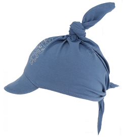 Chustka z daszkiem bawełniana na lato dla chłopca, niebieski (06), Borik, 46-50 cm