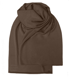Duży, długi szalik damski, oversize 672, na jesień, zimę, brązowy (05)