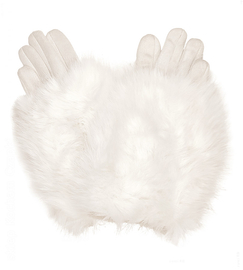 Rękawiczki damskie z futerkiem, 607903, śmietankowe, M/L