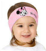 Opaska dla dziewczynki z myszką Minie, bawełniana, jasny róż, 40-44 cm