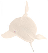 Muślinowa chustka z daszkiem dla dziewczynki, Nunso, kremowa, 42-48 cm