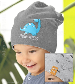 Dwustronna bawełniana czapka z dinozaurami Dinosaurus Kids  rozm. 43-46 cm