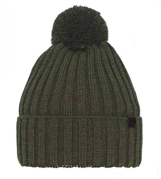 Czapka zimowa męska, z wełną merino, Rokynt, oliwkowa, 55-57 cm