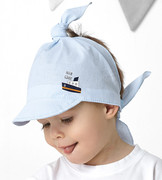 Chustka z daszkiem, dla chłopca, na głowę,  Doonii, niebieska, 40-46 cm