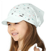 Chustka z daszkiem, na gumce, na głowę dla dziewczynki, Batuna, miętowa, 52-54 cm