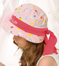 Kapelusz na lato dla dziewczynki, Sweet Life, różowy, 45-47 cm