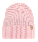 Czapka zimowa damska, wełna merino, Lisja, róż pudrowy, 55-58 cm