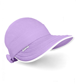 Damska czapka z daszkiem z lnu, kapelusz na lato, Inezz, fioletowa, 55-58 cm