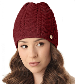 Czapka zimowa, damska, Wennis, bordowy, 55-57 cm