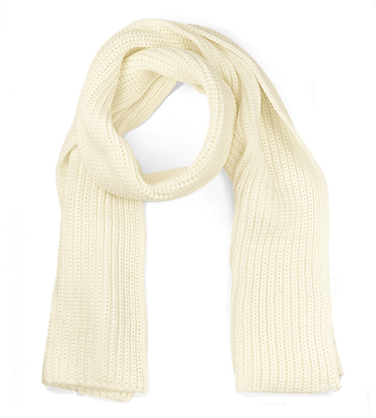 Komplet czapka i szalik,  merino 100%, Porshia, kremowy, 55-56 cm