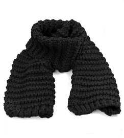 Szalik damski, gruby, ciepły zimowy, czarny
