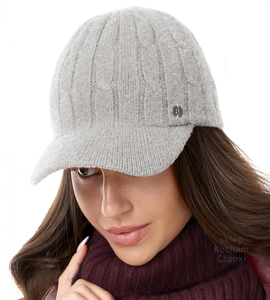 Czapka z daszkiem na zimę, damska, Horsia, szary, 55-57 cm