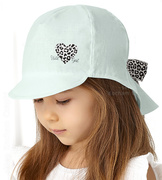 Czapka na lato dla dziewczynki, safari, Egana, miętowa, 51-53 cm