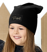 Czapka wiosenna/jesienna, dziewczęca, Savrse, czarny, 48-50 cm