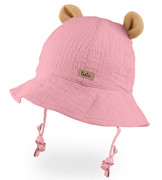 Kapelusz dla dziewczynki, muślinowy, różowy, Jorgina, 44-46 cm