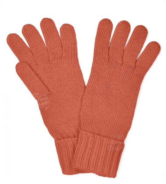 Rękawiczki damskie, wiskoza-wełna-agnora, K394074, uniwersalne, rude, M/L