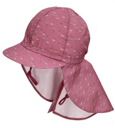 Czapka safari dla dziewczynki, wiązana, filtr UV+30, Pollia, wrzosowy róż, 50-52 cm