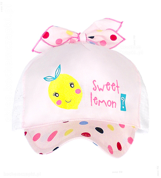 Czapka z daszkiem dla dziewczynki, Sweet Lemon  rozm. 49-50 cm