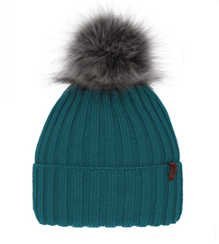 Czapka zimowa damska, z wełną merino, Texa, szmaragdowa, 55-60 cm