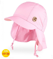 Czapka z daszkiem dla dziewczynki, z filtrem UV+30, Pollia, róż jasny, 46-48 cm