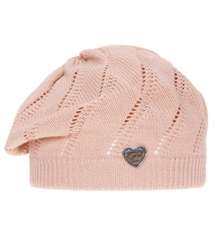 Beret dla dziewczynki wiosenny, brzoskwiniowy, Dilha, 49-53 cm