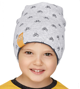 Czapka wiosenna jesienna dla chłopca, zielony+chaber, Winner Bike, rozm. 52-54cm