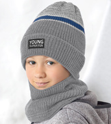 Czapka i komin dla chłopca SuperFun rozm. 50-54 cm