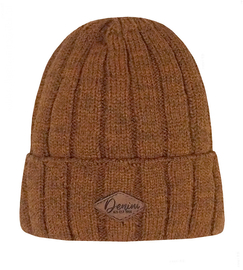 Czapka zimowa męska, podszewka bawełniana,  Franon, musztardowa, 56-58 cm