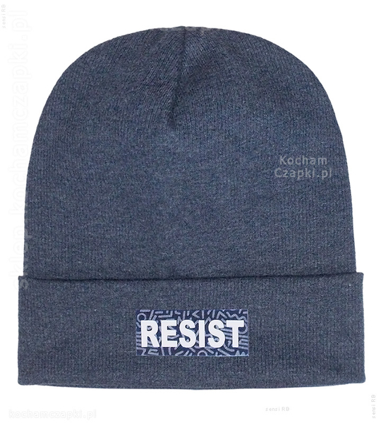 Czapka dla chłopca, jesienna/wiosenna, modny prążek, Resist, rozm. 46-49 cm 
