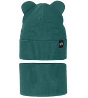 Komplet wiosenny/jesienny dla chłopca, czapka i komin, zielony, Jragan, 50-54 cm