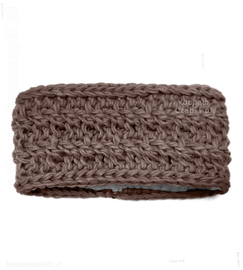 Opaska na głowę damska na jesień / zimę, gruba i ciepła brązowy z polarem Kinia rozm. 54-56