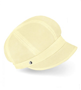 Czapka damska z lnu na lato, z daszkiem, Laura,żółty jasny, 56-60 cm