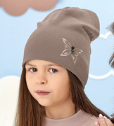 Czapka wiosenna/jesienna, dziewczęca, Aonang, fango, 52-54 cm