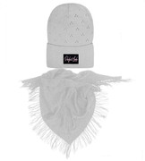 Komplet wiosenny/jesienny dla dziewczynki, szary,  czapka i chusta, Estrid, 50-54 cm