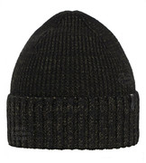 Czapka zimowa męska, z wełną merino, Rooni, czarny+khaki melanż, 56-60 cm