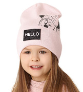 Czapka wiosenna-jesienna dla dziewczynki, Hello Minnie, róż blady, 50-54 cm