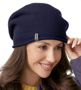 Czapka wełniana damska, zimowa/jesienna, Gabbela, c. granatowa, 57-60 cm
