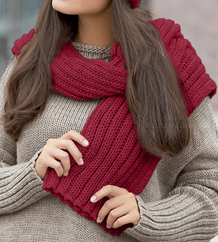 Czapka i szalik damski, Gonnesa, bordowy, 