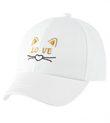 Czapka z daszkiem dla dziewczynki, biała, 46-49 cm