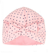 Czapka z kokardką na czole, turban, marszczona czapka Simone  róż rozm. 44-46 cm