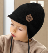 Czapka wiosenna/jesienna dla chłopca, czarna, Urssa, 51-54 cm