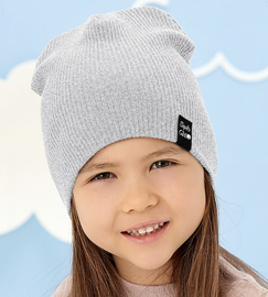 Czapka wiosenna/jesienna, młodzieżowa, prążek, Kavena, szara, 54-56 cm