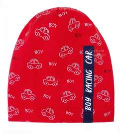 Cienka czapka bawełniana, krasnal Racing Car, rozm. 44-48 cm